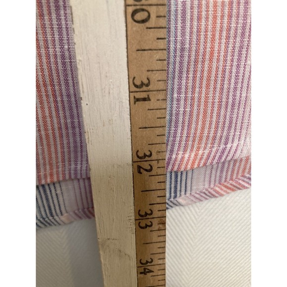 Perry Ellis Mens Short Sleeve Button up Shirt XXL Green and White linen casual - Picture 7 of 9